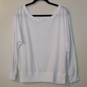 White scoop neck top